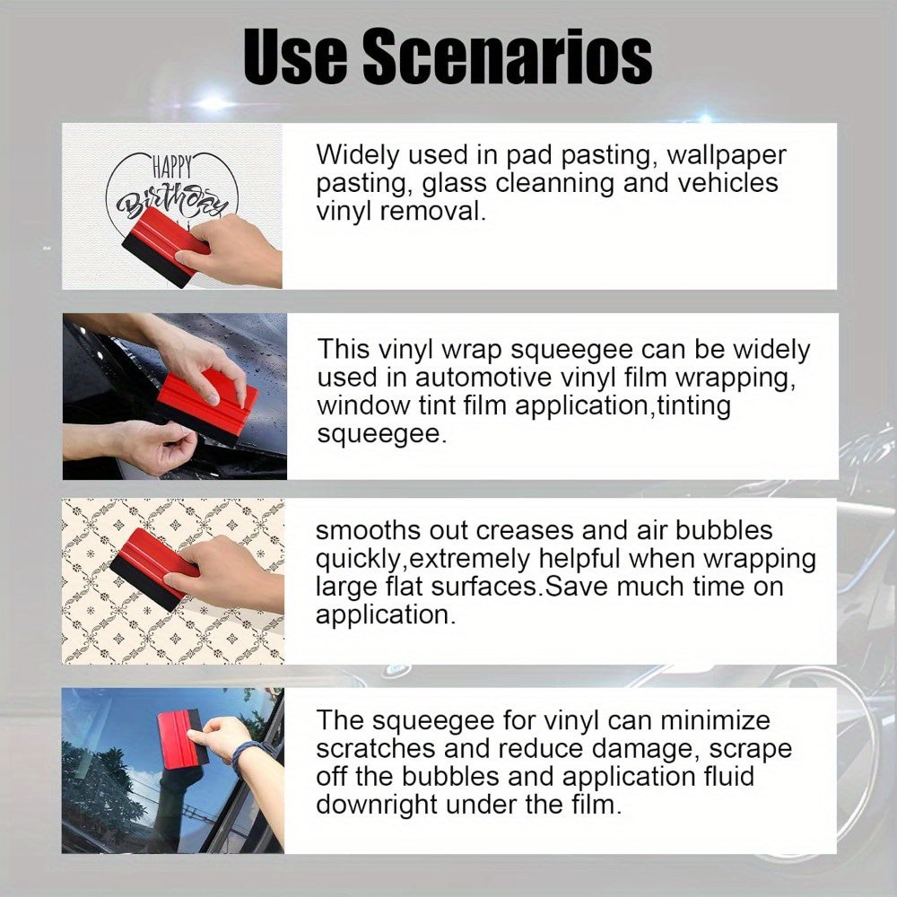 10pcs/14pcs Red Vinyl Wraps Accessories Tool Kit - Car Wrapping & Window Tinting Squeegee, Craft Knife, Blades & Felt Set | Professional Bubble-Free Film Installation Tools