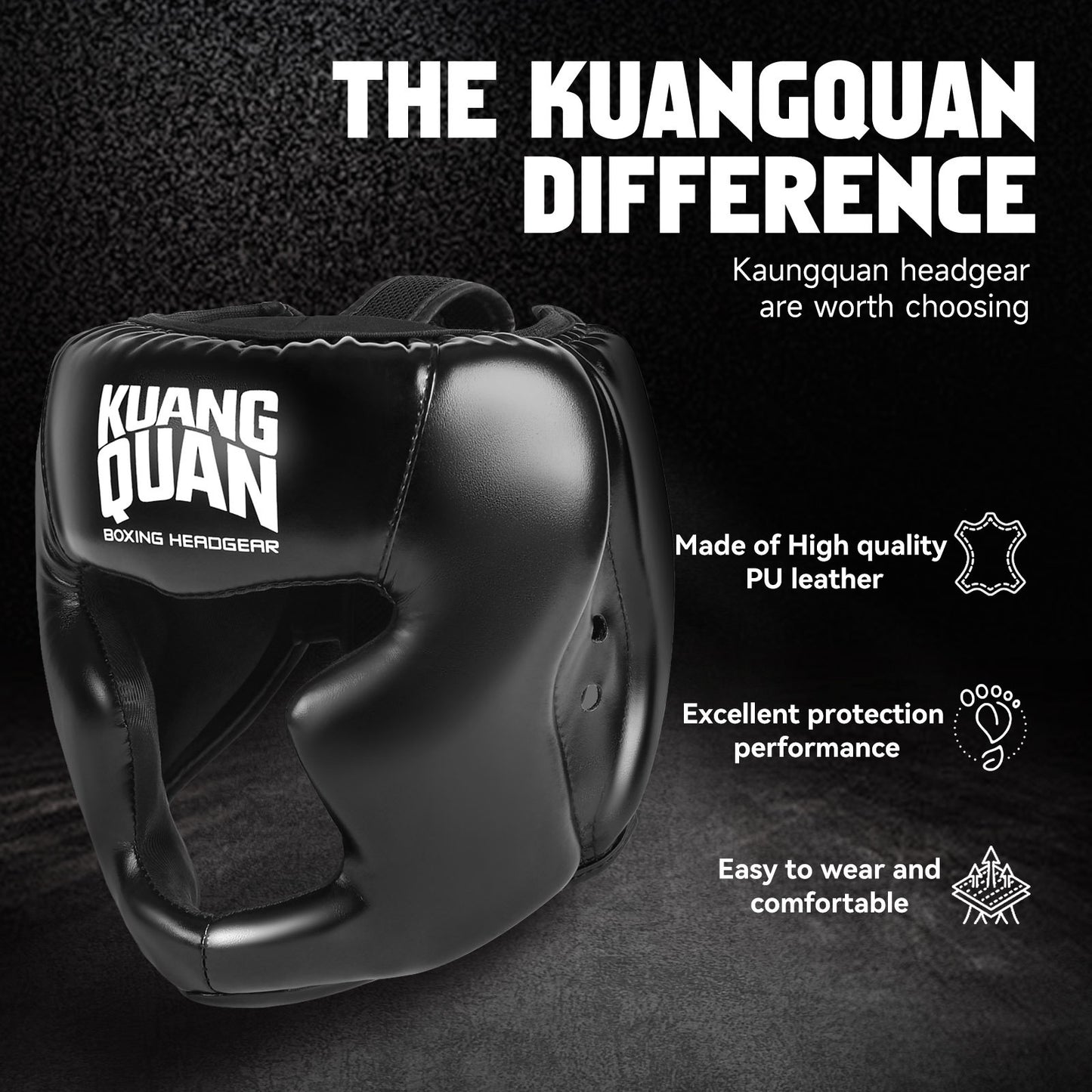 Boxing Headgear with Attached Tooth Protector - Lightweight, Adjustable Strap Closure, -Resistant Martial Arts Helmet for MMA, Thai Boxing, Karate, Taekwondo, Professional & Amateur Training - Dental Headgear, Combat Gear, Sl