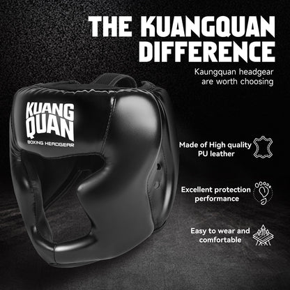 Boxing Headgear with Attached Tooth Protector - Lightweight, Adjustable Strap Closure, -Resistant Martial Arts Helmet for MMA, Thai Boxing, Karate, Taekwondo, Professional & Amateur Training - Dental Headgear, Combat Gear, Sl