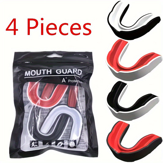 4pcs Boxing Sports Mouthguard, Free Fighting MMA Sanda Taekwondo Protective Gear