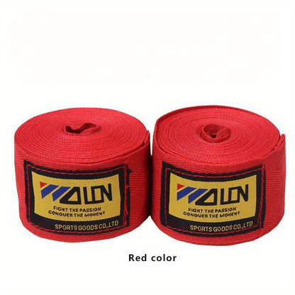 Boxing Hand Wraps - Heavy-Duty Training Bandages with Closure, Non-Slip Grip for Boxing, Muay Thai, Taekwondo, MMA, Kickboxing - Professional & Amateur Fighters - Red/White/Black Colors Available - Ideal for Gym, Competition,