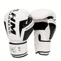 Men's & Women's Boxing & Martial Arts Training Gloves - Shock-Absorbing Heavy-Duty Taekwondo Gloves with Reinforced Wrist, White/Black/Red Design, Breathable for Sparring, Fighting, Fitness - Beginner/Advanced Combat Sports E