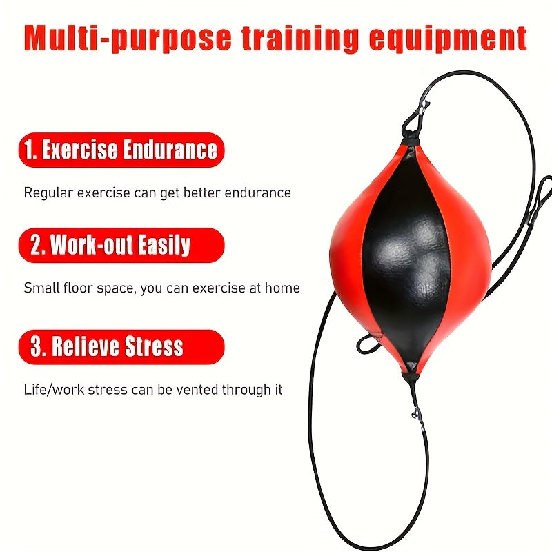 1pc Hanging Boxing Reflex Ball for Adults - Easy Install Speed & Reaction Training Equipment, Durable Faux Leather Design, Ideal for Beginners, Perfect Holiday Gift for Valentine's Day, Christmas, Father's Day (Red/Blue/Black