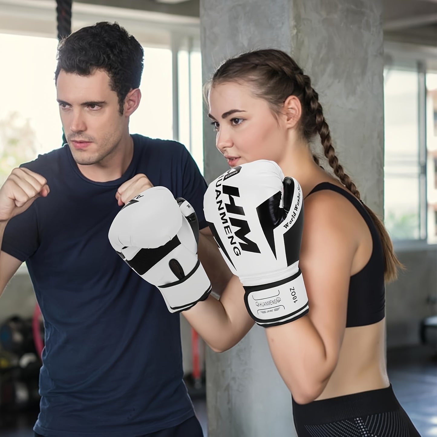 Men's & Women's Boxing & Martial Arts Training Gloves - Shock-Absorbing Heavy-Duty Taekwondo Gloves with Reinforced Wrist, White/Black/Red Design, Breathable for Sparring, Fighting, Fitness - Beginner/Advanced Combat Sports E