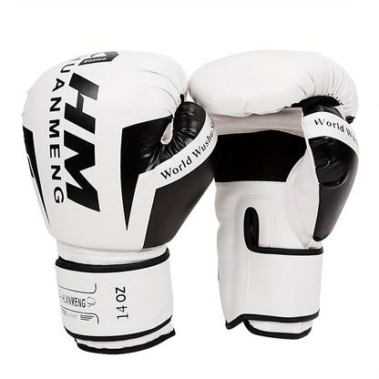 Men's & Women's Boxing & Martial Arts Training Gloves - Shock-Absorbing Heavy-Duty Taekwondo Gloves with Reinforced Wrist, White/Black/Red Design, Breathable for Sparring, Fighting, Fitness - Beginner/Advanced Combat Sports E